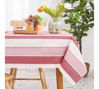 Deconovo Nappe Imperméable, Résistante à l'usure et aux Taches, Adaptée pour Restaurants et Jardins Extérieurs Rose Foncé et Rose Clair 140×240