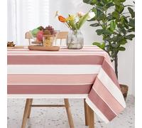 Deconovo Nappe Imperméable, Résistante à l'usure et aux Taches, Adaptée pour Restaurants et Jardins Extérieurs Rouge Brique et Rose 140×180