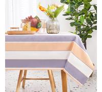 Deconovo Nappe Imperméable, Résistante à l'usure et aux Taches, Adaptée pour Restaurants et Jardins Extérieurs Violet et Orange 140×300