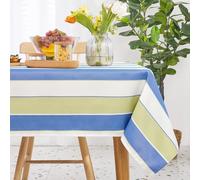 Deconovo Nappe Imperméable, Résistante à l'usure et aux Taches, Adaptée pour Restaurants et Jardins Extérieurs Vert Clair et Bleu 140×200