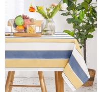 Deconovo Nappe Imperméable, Résistante à l'usure et aux Taches, Adaptée pour Restaurants et Jardins Extérieurs Bleu et Jaune 140×200