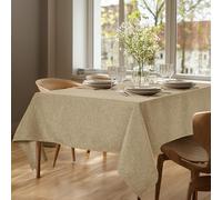 Deconovo Nappe Lavable Preuve de l'eau Rectangulaire Decoration Effet Lin imperméable, 140x240 cm, Jaune, 1 pièce