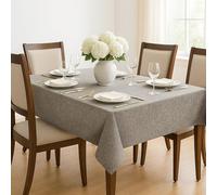 Deconovo Nappe lavable salon, effet lotus, imperméable, robuste, 130 x 130 cm, grise, 1 pièce