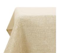 Deconovo Nappe Lin Rectangulaire, Aspect Anti-tâche Waterproof de Table, pour Table 150x240cm, Crème