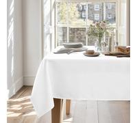 Deconovo Nappe pour Table Basse Rectangulaire Effet Lin Impermeable 140x200cm Blanc