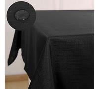 Deconovo Nappe pour Table Basse Rectangulaire Impermeable Effet Lin 140x240cm Noir