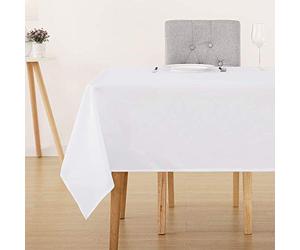 Deconovo Nappe pour Table de Jardin Decoratif Doux Imperméable 130x280 cm Blanc