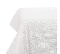 Deconovo Nappe de Table Blanche Carré 130x130 cm Resistente à l'eau et Lavable en Machine Effet Lin Décoration pour Salle à Manger Cuisine Salon Table Basse Rectangle et Jardin, Blanc