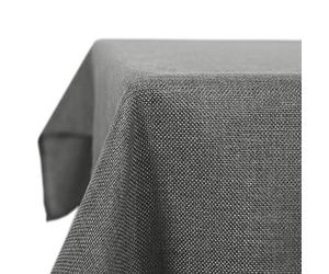 Deconovo Nappe Rectangulaire 130x160cm Imperméable Effet Lin pour Table Rectangle Salle à Manger Cuisine Mariage Fête, Gris foncé