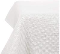 Deconovo Nappe Rectangulaire 132x178cm Imperméable Effet Lin pour Table Rectangle Salle à Manger Cuisine Mariage Fête, Blanc