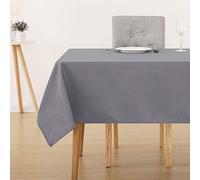 Deconovo Nappe Rectangulaire Anti tâche Deco Doux Imperméable pour Table 130x280 cm Gris