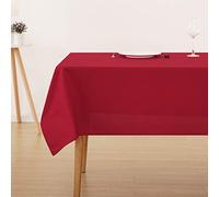 Deconovo Nappe Rectangulaire Anti tâche Deco Doux Imperméable pour Table 130x280 cm Noël Rouge