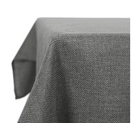 Deconovo Nappe Rectangulaire Anti Tache Effet Lin 130x240 cm, Imperméable Lavable, Nappe Extérieur pour Table Jardin, Salle à Manger, Cuisine, Mariage, Fête, Gris Foncé