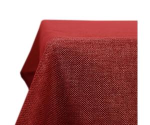 Deconovo Nappe Rectangulaire Anti Tache Effet Lin 132x229 cm, Imperméable Lavable, Nappe Extérieur pour Table Jardin, Salle à Manger, Cuisine, Mariage, Fête, Rouge Foncé