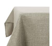 Deconovo Nappe Rectangulaire Anti Tache Effet Lin 137x200 cm, Imperméable Lavable, Nappe Extérieur pour Table Jardin, Salle à Manger, Cuisine, Mariage, Fête, Lin Clair