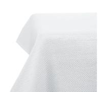Deconovo Nappe Rectangulaire Anti Tache Effet Lin 137x274 cm, Imperméable Lavable, Nappe Extérieur pour Table Jardin, Salle à Manger, Cuisine, Mariage, Fête, Blanc