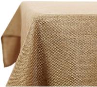 Deconovo Nappe Rectangulaire Anti Tache Effet Lin 150x300 cm, Imperméable Lavable, Nappe Extérieur pour Table Jardin, Salle à Manger, Cuisine, Mariage, Fête, Jaune Brique