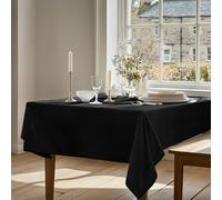 Deconovo Nappe Rectangulaire Anti Tache, Nappe Exterieur Impermeable, en Microfibre, pour Table de Salon, Noir, 140x180 CM
