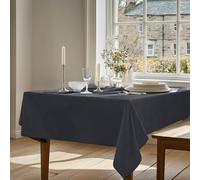 Deconovo Nappe Rectangulaire Anti Tache, Nappe Exterieur Impermeable, en Microfibre, pour Table de Salon, Gris Foncé, 130x280 CM