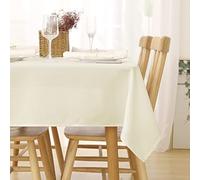 Deconovo Nappe Rectangulaire de Salle à Manger Effet Lin Impermeable 140x300cm Beige