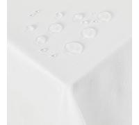 Deconovo Nappe Rectangulaire Effet Lin Impermeable pour Table 140x240cm Blanche