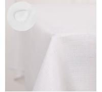 Deconovo Nappe Rectangulaire Effet Lin Impermeable pour Table 140x240cm Blanche