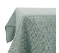 Deconovo - Nappe rectangulaire imperméable Effet Lin 150x150 cm pour Table de Salle à Manger Vert Clair