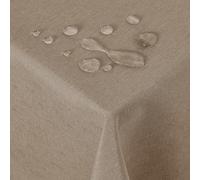 Deconovo Nappe Rectangulaire Impermeable Effet Lin pour Table 140x240cm Taupe
