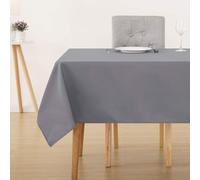 Deconovo Nappe Table Exterieur Rectangulaire Anti Tache Lavable Gris | 130x130 cm, 1 pièce, Lavable, Déperlante, Tissu Effet Lin, Décoration, Nappe De Table Soft, pour Jardin et Pique Nique
