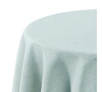 Deconovo Nappes de Table, Nappes Aspect Lin Lavables, Nappe Ronde, 140 CM， Bleu Ciel Clair, 1 pièce