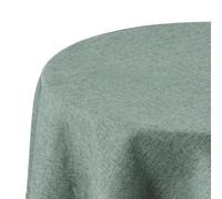 Deconovo Nappes de Table, Nappes Aspect Lin Lavables, Nappe Ronde, 140 CM， Menthe Verte, 1 pièce