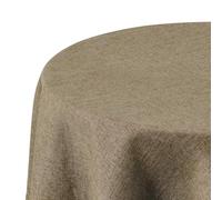 Deconovo Nappes de Table, Nappes Aspect Lin Lavables, Nappe Ronde, 140 CM， Taupe, 1 pièce