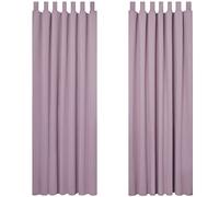 Deconovo - Paire de Rideaux occultants à Passants Solides, Tissu, Rose Clair, 140×290CM