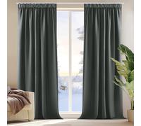 Deconovo Rideau Galon Fronceur Isolant Thermique Salon Chambre Gris Foncé