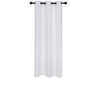 Deconovo Rideau occultant à Isolation Thermique avec œillets pour Chambre à Coucher, 106 x 160 cm, Blanc étoilé