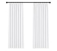 Deconovo Rideau Occultant Galon Fronceur pour Salon Chambre Blanc Pâle Gris