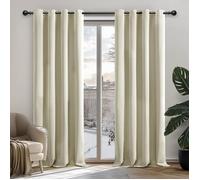 Deconovo Rideau Occultant Thermiques Anti Froid, Double Rideau Isolant Anti-Bruit, Économie d'Énergie, Idéal pour Chambre et Salon, 132X160 CM (Largeur X Hauteur), Beige, 2 Pièces
