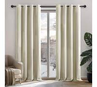 Deconovo Rideau Occultant Thermiques Anti Froid, Double Rideau Isolant Anti-Bruit, Économie d'Énergie, Idéal pour Chambre et Salon, 135x240 CM (Largeur x Hauteur), Beige, 2 Pièces