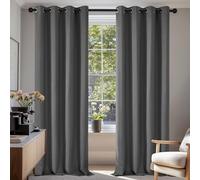 Deconovo Rideau Occultant Thermiques Anti Froid, Double Rideau Isolant Anti-Bruit, Économie d'Énergie, Idéal pour Chambre et Salon, 140x245 CM (Largeur x Hauteur), Gris Clair, 2 Pièces