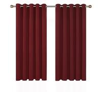 Deconovo Rideau Occultant Thermiques Anti Froid, Double Rideau Isolant Anti-Bruit, économie d'énergie, Idéal pour Chambre et Salon, 168X138 (Largeur X Hauteur), Rouge, 2 Pièces