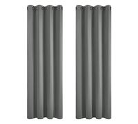 Deconovo Rideau Occultant Thermiques Anti Froid, Double Rideau Isolant Anti-Bruit, Économie d'Énergie, Idéal pour Chambre et Salon, 132x138 CM (Largeur x Hauteur), Gris Clair, 2 Pièces