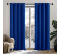 Deconovo Rideau Occultant Thermiques Anti Froid, Double Rideau Isolant Anti-Bruit, Économie d'Énergie, Idéal pour Chambre et Salon, 132X138 CM (Largeur X Hauteur), Bleu Roi, 2 Pièces