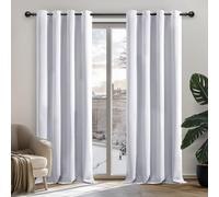 Deconovo Rideau Occultant Thermiques Anti Froid, Double Rideau Isolant Anti-Bruit, Économie d'Énergie, Idéal pour Chambre et Salon, 132x242 CM (Largeur x Hauteur), Gris Perle, 2 Pièces