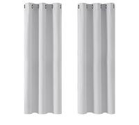 Deconovo Rideau Occultant Thermiques Anti Froid, Double Rideau Isolant Anti-Bruit, Économie d'Énergie, Idéal pour Chambre et Salon, 107x138 CM (Largeur x Hauteur), Blanc Pâle Gris, 2 Pièces