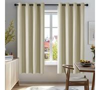 Deconovo Rideau Occultant Thermiques Anti Froid, Double Rideau Isolant Anti-Bruit, Économie d'Énergie, Idéal pour Chambre et Salon, 140X175 CM (Largeur X Hauteur), Beige Foncé, 2 Pièces