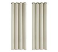 Deconovo Rideau Occultant Thermiques Anti Froid, Double Rideau Isolant Anti-Bruit, Économie d'Énergie, Idéal pour Chambre et Salon, 140x245 CM (Largeur x Hauteur), Beige, 2 Pièces