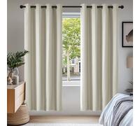 Deconovo Rideau Occultant Thermiques Anti Froid, Double Rideau Isolant Anti-Bruit, Économie d'Énergie, Idéal pour Chambre et Salon, 140x175 CM (Largeur x Hauteur), Beige, 2 Pièces