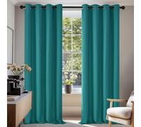 Deconovo Rideau Occultant Thermiques Anti Froid, Double Rideau Isolant Anti-Bruit, Économie d'Énergie, Idéal pour Chambre et Salon, 140x245 CM (Largeur x Hauteur), Turquoise, 2 Pièces