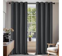 Deconovo Rideau Occultant Thermiques Anti Froid, Double Rideau Isolant Anti-Bruit, Économie d'Énergie, Idéal pour Chambre et Salon, 140x175 CM (Largeur x Hauteur), Gris Foncé, 2 Pièces