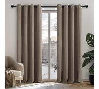 Deconovo Rideau Occultant Thermiques Anti Froid, Double Rideau Isolant Anti-Bruit, Économie d'Énergie, Idéal pour Chambre et Salon, 132x183 CM (Largeur x Hauteur), Taupe, 2 Pièces